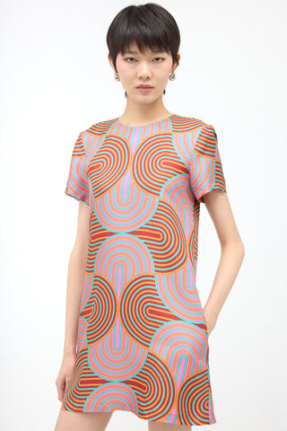 La DoubleJ Silk Satin Printed Swing Dress