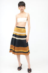 Proenza Schouler Raffia Striped Midi Skirt