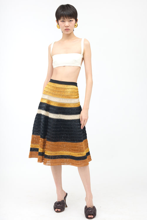 Proenza Schouler Raffia Striped Midi Skirt