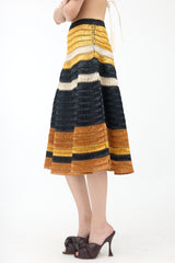 Proenza Schouler Raffia Striped Midi Skirt