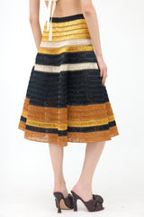 Proenza Schouler Raffia Striped Midi Skirt