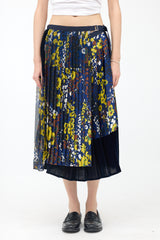 Sacai Satin Floral & Velvet Wrap Skirt