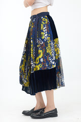 Sacai Satin Floral & Velvet Wrap Skirt