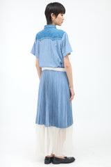 Sacai Chambray Pleated Wrap Dress