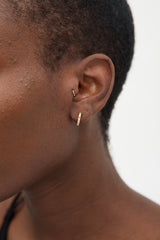 Marlo Laz 14K Yellow Gold & White Diamond Guiding Light Micro Hoops