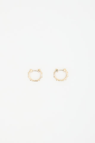 Marlo Laz 14K Yellow Gold & White Diamond Guiding Light Micro Hoops