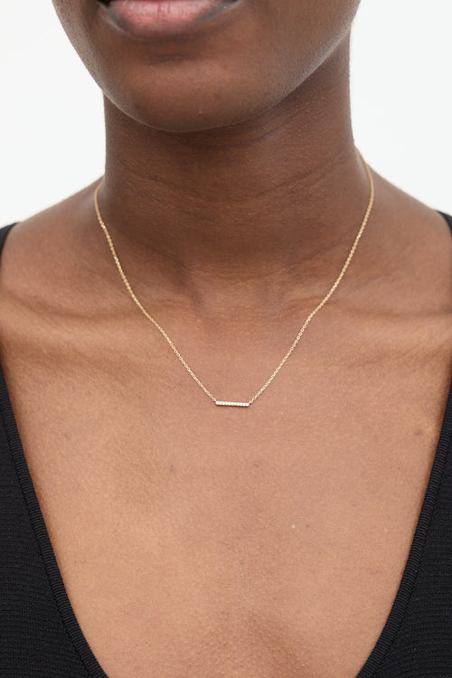 Mejuri 14k Gold & Diamond Bold Bar Necklace