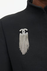 Chanel Crystal Chain CC Brooch