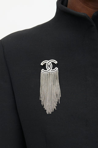 Chanel Crystal Chain CC Brooch