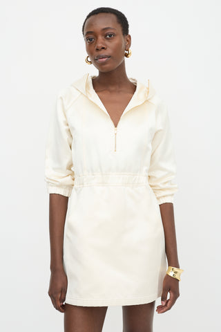 Brandon Maxwell Duchess Satin Anorak Dress