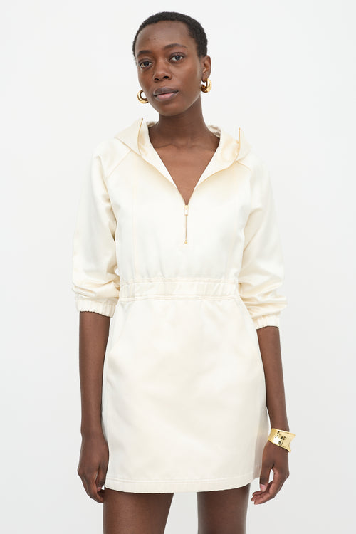 Brandon Maxwell Duchess Satin Anorak Dress