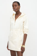 Brandon Maxwell Duchess Satin Anorak Dress