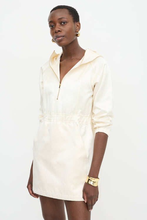 Brandon Maxwell Duchess Satin Anorak Dress