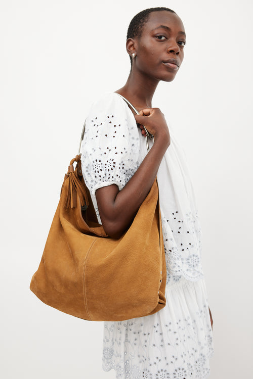 Lanvin Brown & Silver Leather Tassel Bag