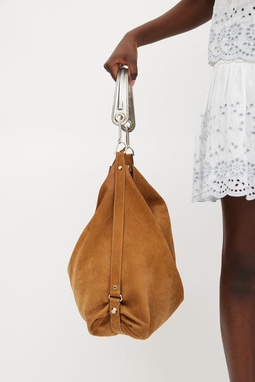 Lanvin Brown & Silver Leather Tassel Bag