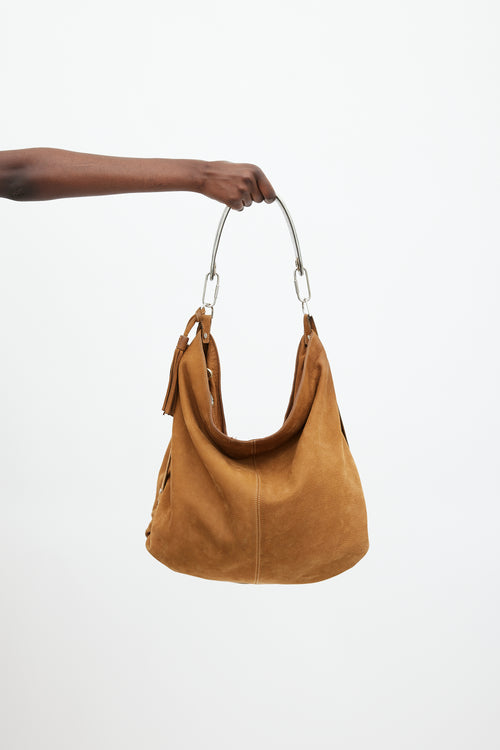 Lanvin Brown & Silver Leather Tassel Bag