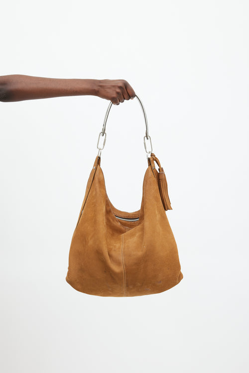 Lanvin Brown & Silver Leather Tassel Bag