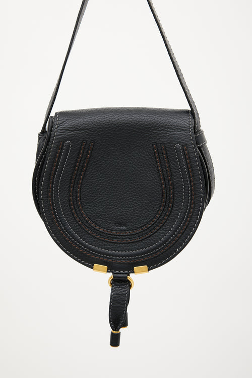 Chloé Black & Gold Leather Marcie Bag