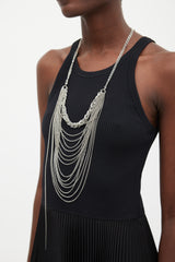 Carole Tanenbaum Vintage for VSP Silver Layered Chain Link Necklace