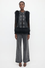 Charlotte Simone Leather & Fur Vest