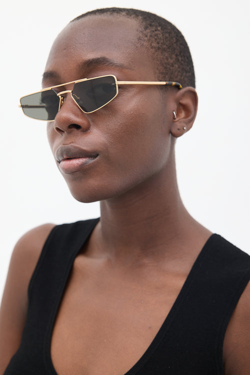 Jenny Bird Gold The Pilot Slim Sunglasses