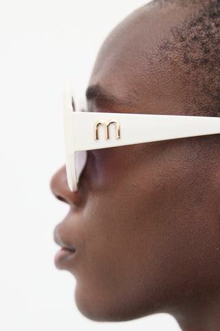 Miu Miu White SMUG6101 Square Sunglasses