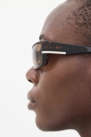 Prada Brown SPR08G Rectangular Sunglasses