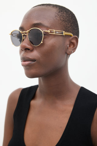 Jean Paul Gaultier Gold & Silver Circular Sunglasses