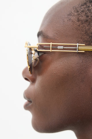 Jean Paul Gaultier Gold & Silver Circular Sunglasses