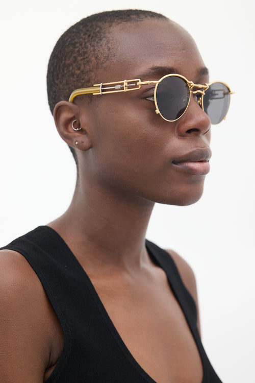 Jean Paul Gaultier Gold & Silver Circular Sunglasses