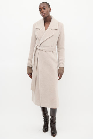 Sentaler Beige Wool Wrap Coat