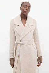 Sentaler Beige Wool Wrap Coat