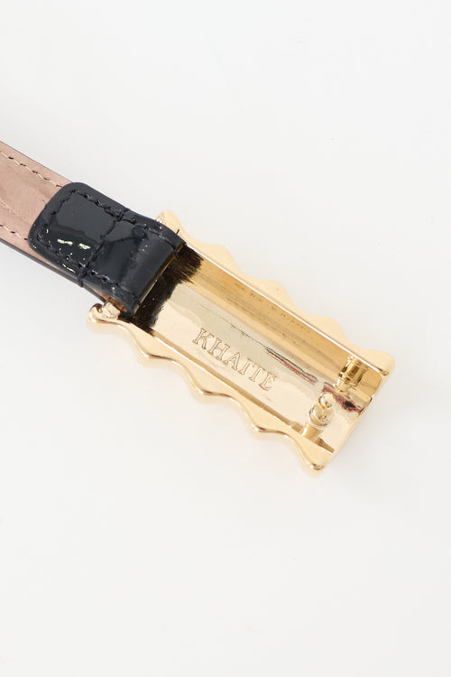 Khaite Patent Julius Belt