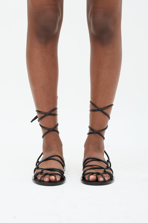 Khaite Leather Lyon Lace Up Sandal