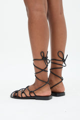 Khaite Leather Lyon Lace Up Sandal