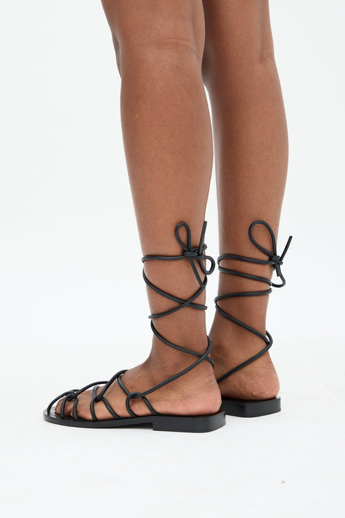 Khaite Leather Lyon Lace Up Sandal