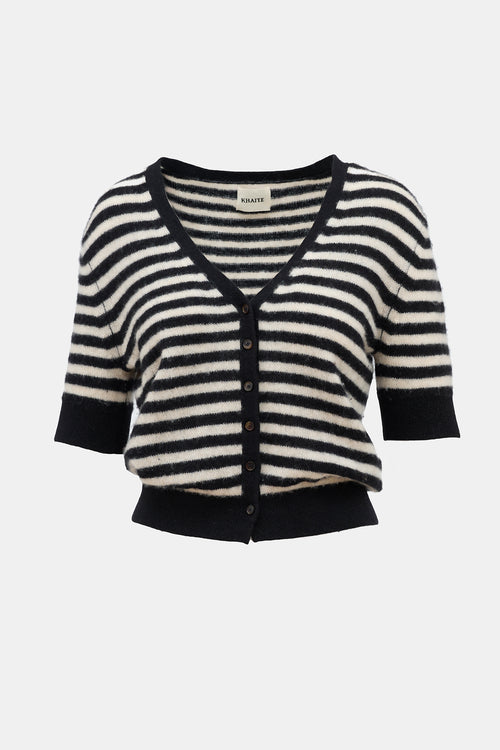 Khaite Cashmere Striped Cardigan