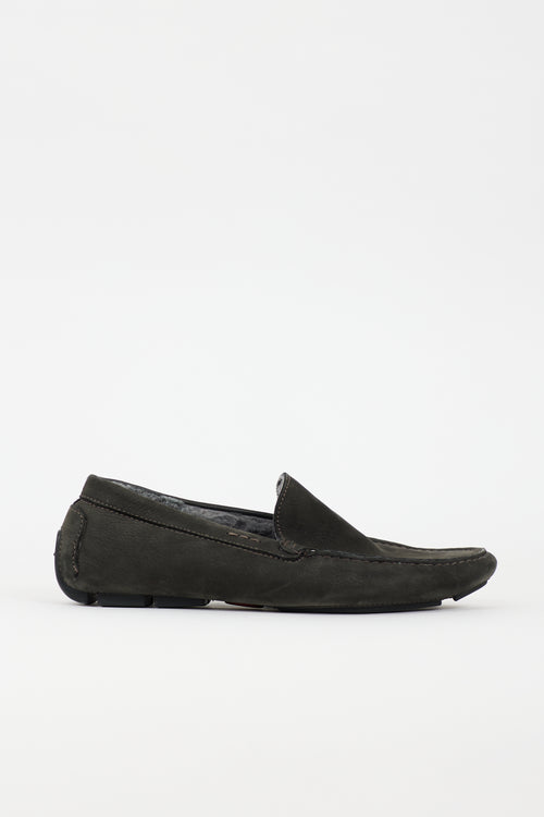 Kiton Suede & Shearling Loafer
