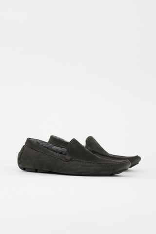 Kiton Suede & Shearling Loafer