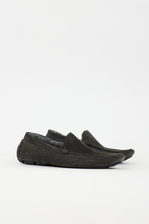 Kiton Suede & Shearling Loafer