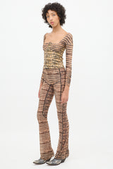 KNWLS Orange & Multicolour Ink Check Co-Ord Set