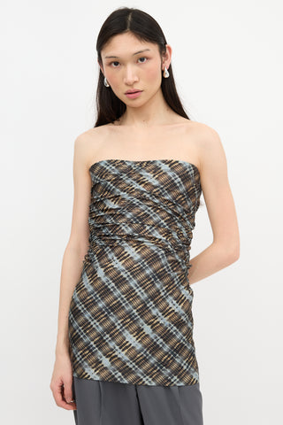 KNWLS Plaid Skinn Tube Dress