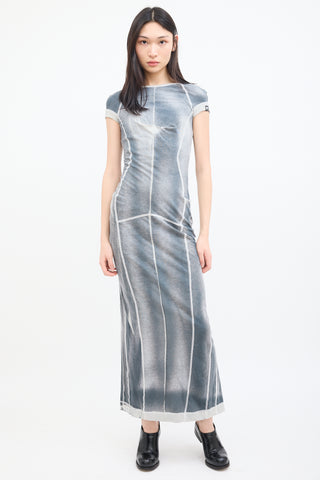 KNWLS Washed Grey Cotton Raze Maxi Dress