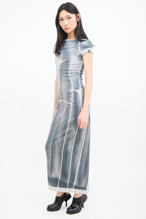 KNWLS Washed Grey Cotton Raze Maxi Dress