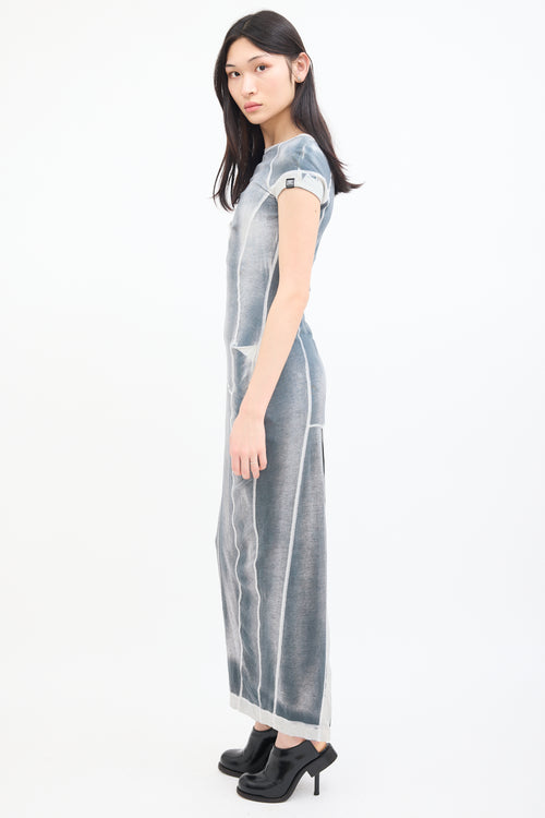 KNWLS Washed Grey Cotton Raze Maxi Dress