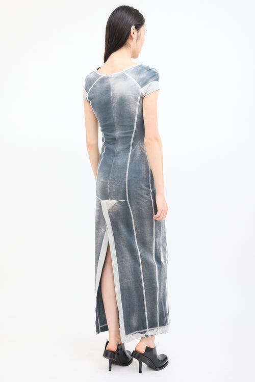 KNWLS Washed Grey Cotton Raze Maxi Dress