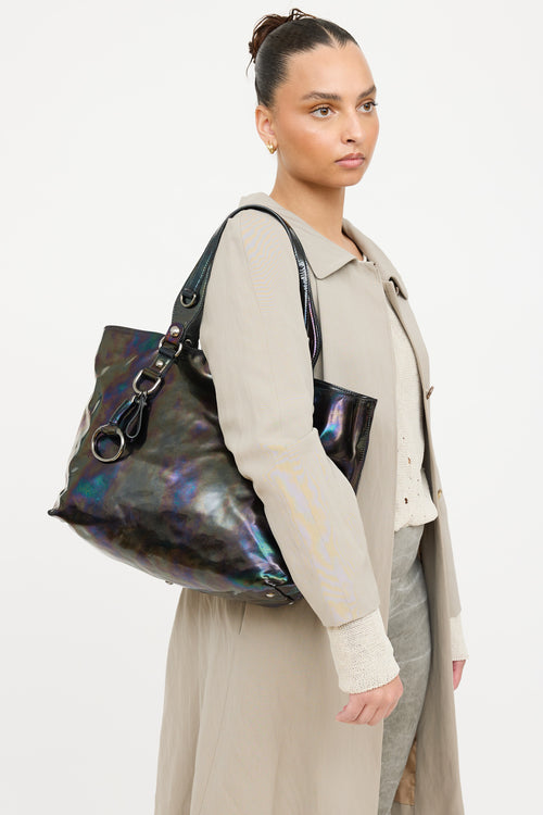 Gucci Iridescent Patent Leather Icon Bit Tote