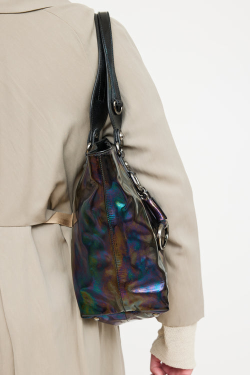 Gucci Iridescent Patent Leather Icon Bit Tote