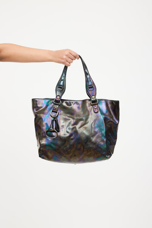 Gucci Iridescent Patent Leather Icon Bit Tote