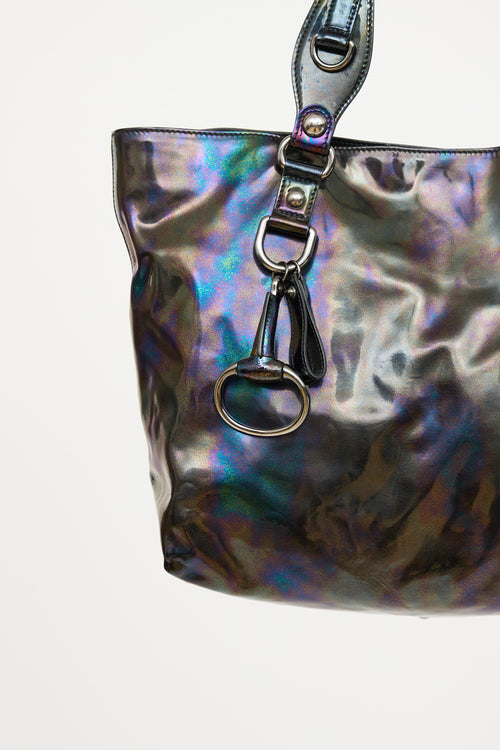 Gucci Iridescent Patent Leather Icon Bit Tote